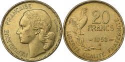 World Coins - France, 20 Francs, Guiraud, 1953, Beaumont - Le Roger, Aluminum-Bronze