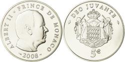 World Coins - Monaco, 5 Euro, 2008, , Silver, Gadoury:3, KM:197
