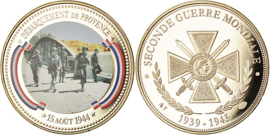 World Coins - France, Medal, Seconde Guerre Mondiale, Débarquement de Provence,