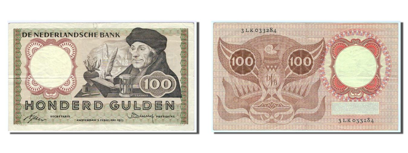 Banknote, Netherlands, 100 Gulden, 1953, AU(50-53) | World Paper Money