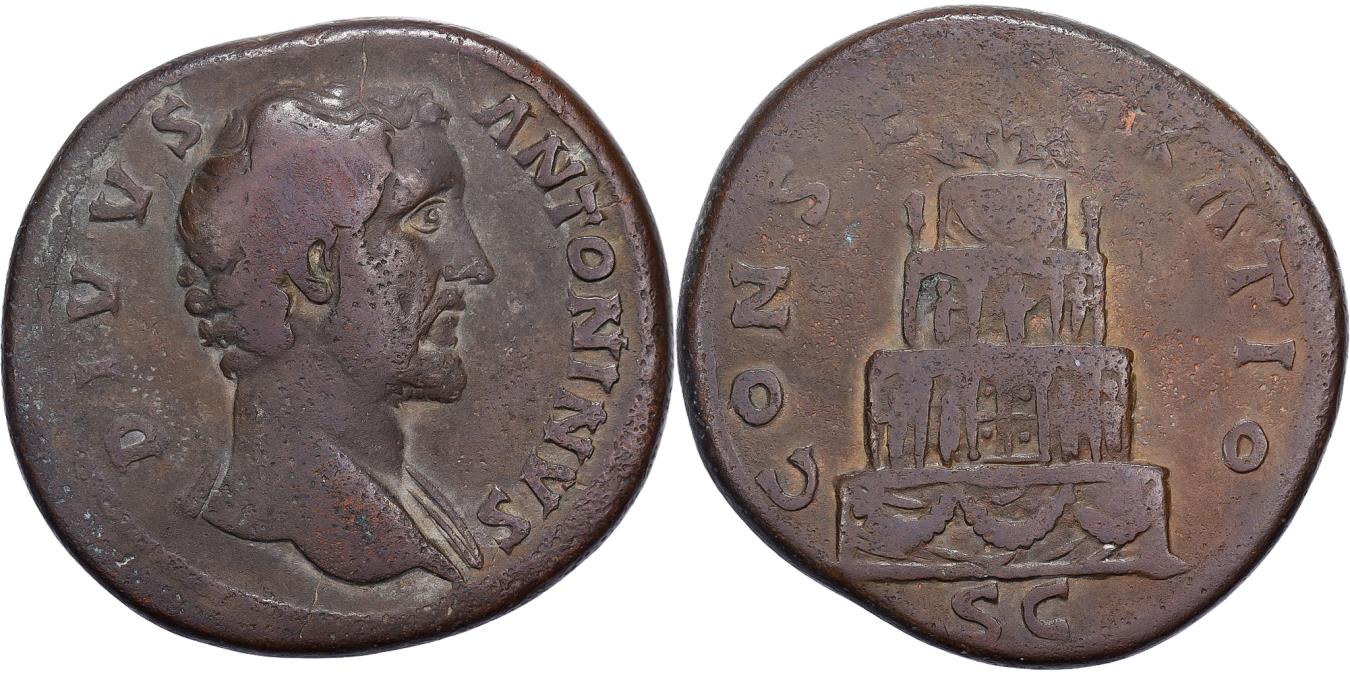 Divus Antoninus Pius, Sestertius, 161, Rome, Bronze, , RIC:1266