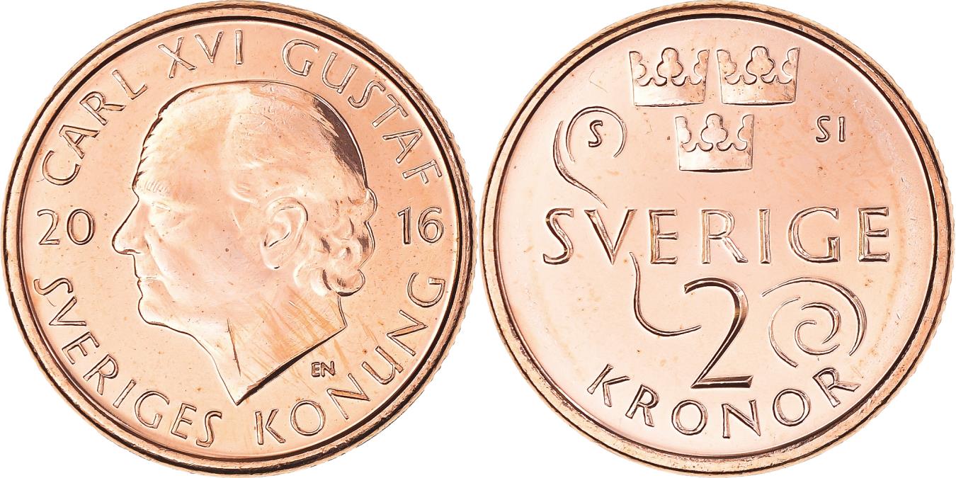 Coin, Sweden, 2 Kronor, 2016, , Copper Plated Steel, KM:929