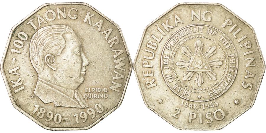 coin-philippines-2-piso-1990-copper-nickel-km-253-asian-and