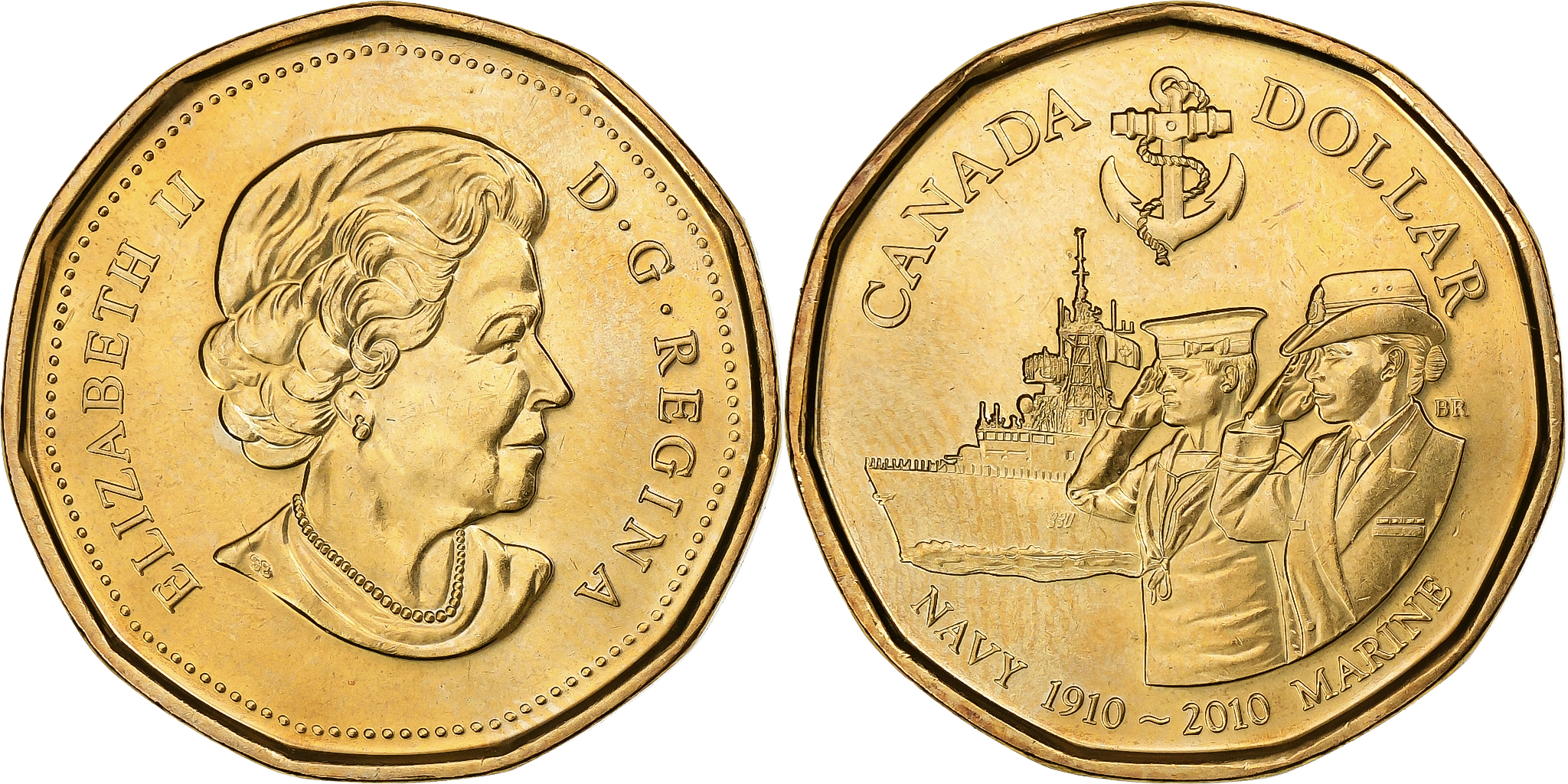 Canada, Elizabeth II, Dollar, 2010, Royal Canadian Mint, Aureate