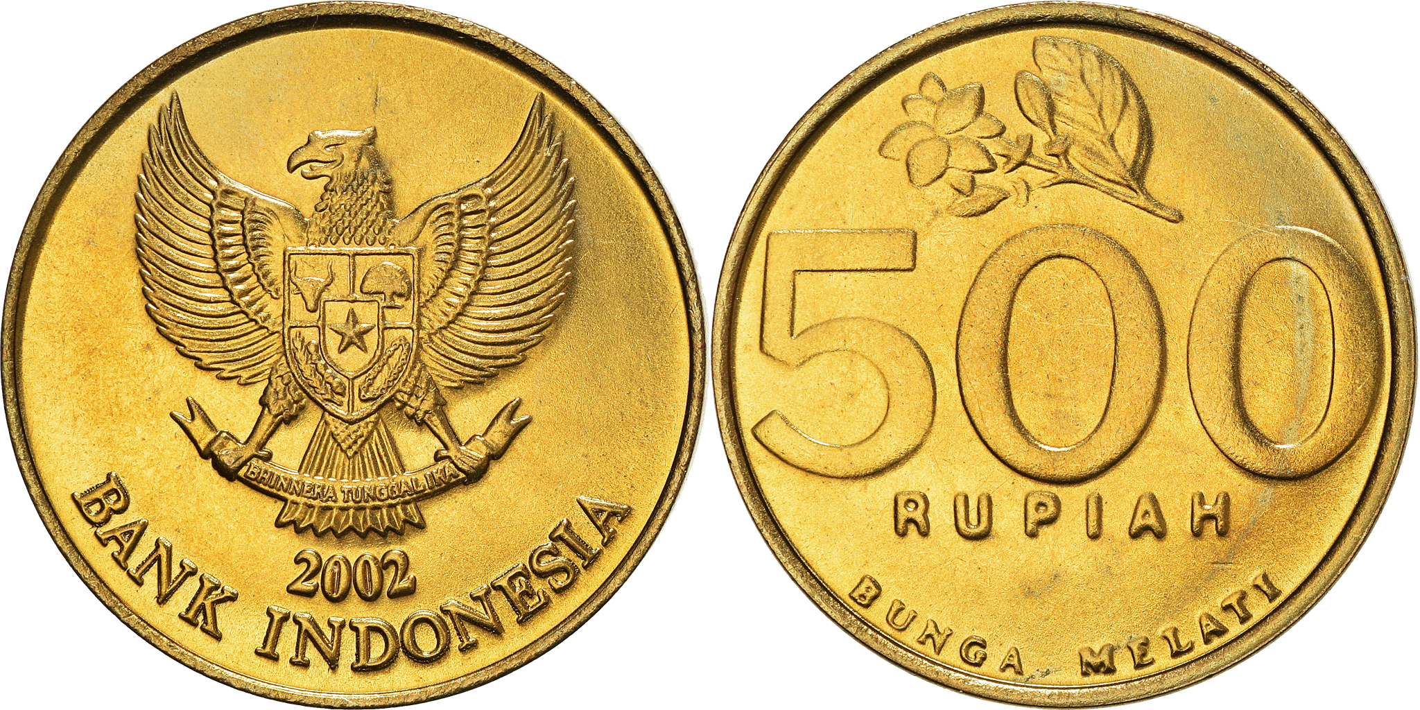 Coin, Indonesia, 500 Rupiah, 2002, , Aluminum-Bronze, KM:59 | Asian and  Middle Eastern Coins