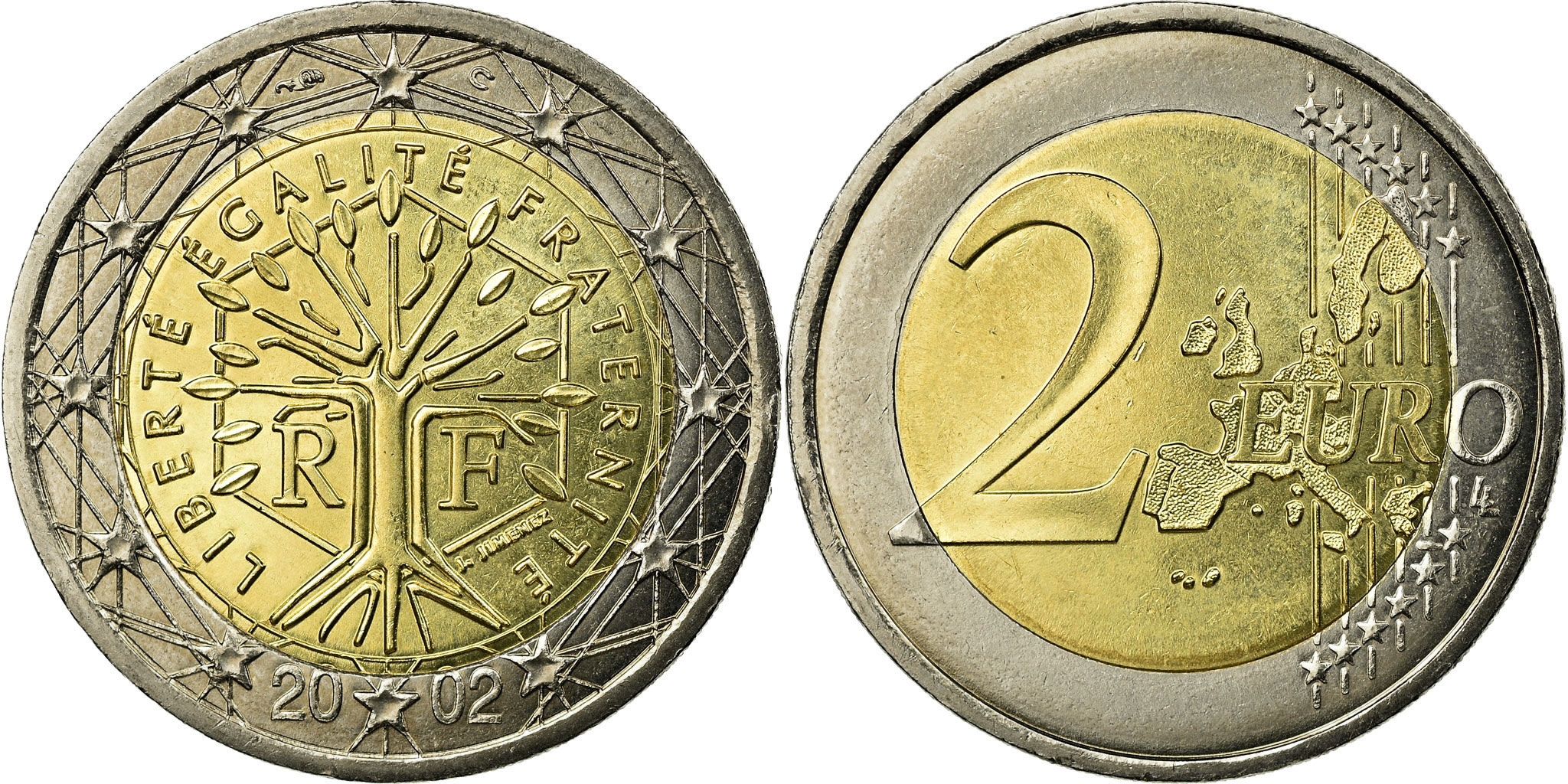 France, 2 Euro, 2002, , Bi-Metallic, Gadoury:8., KM:1289