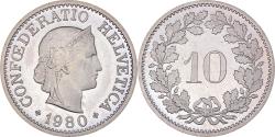 World Coins - Coin, Switzerland, 10 Rappen, 1980, Bern, Proof, , Copper-nickel, KM:27