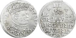 World Coins - Duchy of Livonia, Stephen Báthory, 3 Gröscher, 1586, Riga, Silver,