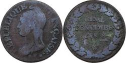 World Coins - France, 5 Centimes, Dupré, AN 8, Lille, Copper,