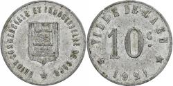 World Coins - France, Union commerciale et industrielle de Caen, 10 Centimes, 1921,