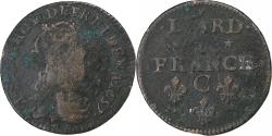 World Coins - France, Louis XIV, Liard de France, 1657, Caen, Copper, , C2G:54