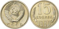 World Coins - Russia, Soviet Union, 15 Kopeks, 1980, Nickel-brass,