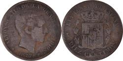 World Coins - Coin, Spain, 10 Centimos, 1877