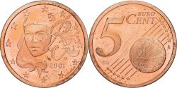 World Coins - France, 5 Euro Cent, 2001, MDP, Série BE / Proof, , Copper Plated