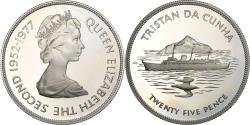 World Coins - Coin, Tristan Da Cunha, Elizabeth II, 25 Pence, 1977, Franklin Mint, Proof
