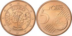 World Coins - Austria, 5 Euro Cent, 2005, Vienna, Copper Plated Steel,