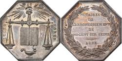 World Coins - France, Token, Notaires de l'Arrondissement de Nogent-sur-Seine, Silver