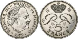 World Coins - Monaco, Rainier III, 5 Francs, 1979, Paris, Rare, Copper-nickel,
