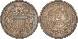 Us Coins - United States, 2 Cents, Union Shield, 1864, Philadelphia, Large motto, Bronze
