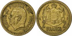 World Coins - Monaco, Louis II, 2 Francs, 1945, Paris, Aluminum-Bronze,