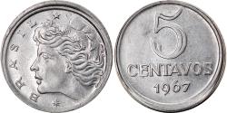 World Coins - Coin, Brazil, 5 Centavos, 1967, error broadstruck, , Stainless Steel