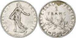 World Coins - Coin, France, Semeuse, Franc, 1909, Paris, , Silver, KM:844.1