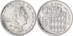 World Coins - Coin, Monaco, Rainier III, 1/2 Franc, 1974, , Nickel, KM:145, Gadoury:MC