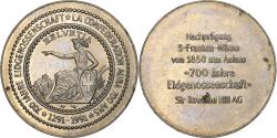 World Coins - Switzerland, Medal, 700 Ans de la Confédération, 1991, Copper-Nickel Gilt