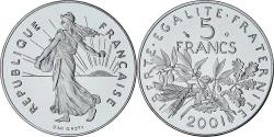 World Coins - France, Semeuse, 5 Francs, 2001, Paris, Série BE, , Cupronickel