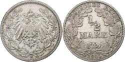 World Coins - Coin, GERMANY - EMPIRE, 1/2 Mark, 1905, Karlsruhe, , Silver, KM:17