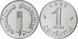 World Coins - France, Centime, Épi, 1992, Paris, Proof, Stainless Steel,