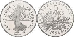 World Coins - France, 5 Francs, Semeuse, 1994, Paris, Série BE / Proof, Cupronickel