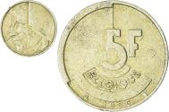 World Coins - Belgium, Baudouin I, 5 Francs, 5 Frank, 1986, , Brass, KM:163