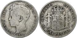 World Coins - Spain, Alfonso XIII, Peseta, 1899, Madrid, Silver, , KM:706