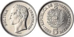 World Coins - Coin, Venezuela, 5 Bolivares, 1989, Werdohl, , Nickel Clad Steel