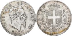World Coins - Italy, Vittorio Emanuele II, 5 Lire, 1874, Milan, Silver, , KM:8.3