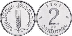 World Coins - France, 2 Centimes, 1961, Paris, Pattern, Stainless Steel, , Gadoury:108
