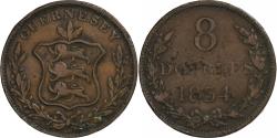 World Coins - Guernsey, 8 Doubles, 1834, Copper, , KM:3