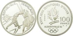 World Coins - Coin, France, Free-style skier, 100 Francs, 1990, BE, , Silver, KM:983