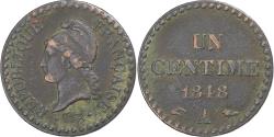 World Coins - France, Centime, Dupré, 1848, Paris, Bronze, , Gadoury:84, KM:754