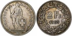 World Coins - Switzerland, 2 Francs, Helvetia, 1909, Bern, Silver, , KM:21