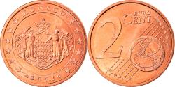 World Coins - Monaco, 2 Euro Cent, 2001, , Copper Plated Steel, KM:168