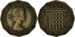 World Coins - Great Britain, Elizabeth II, 3 Pence, 1962, Nickel-brass, , KM:900
