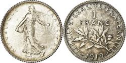 World Coins - Coin, France, Semeuse, Franc, 1919, Paris, , Silver, KM:844.1