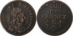 World Coins - France, Louis XIV, Liard de France, 1656, Bordeaux, Copper,