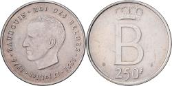 World Coins - Belgium, Baudouin I, 250 Francs, 250 Frank, 1976, Brussels, Large B, Silver