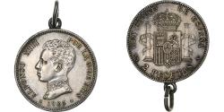 World Coins - Spain, 2 Pesetas, Alfonso XIII, 1905, Silver,