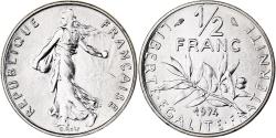 World Coins - France, 1/2 Franc, Semeuse, 1974, Paris, BU, Nickel, , Gadoury:429