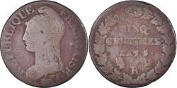 World Coins - Coin, France, Dupré, 5 Centimes, AN 5, Orléans, , Bronze, KM:640.9