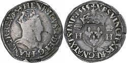 World Coins - France, Henri II, 1/2 teston à la tête couronnée, 1555, Bayonne, Silver